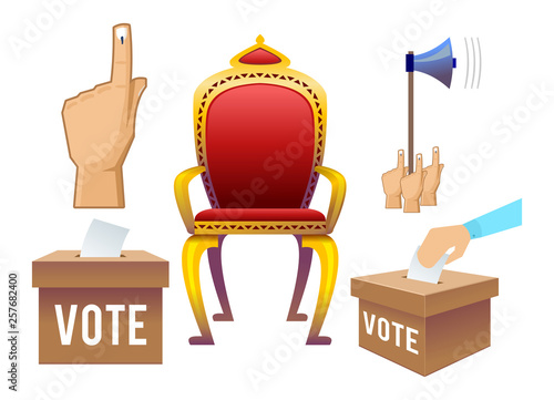 vote, hand, election, chair, vector, illustration