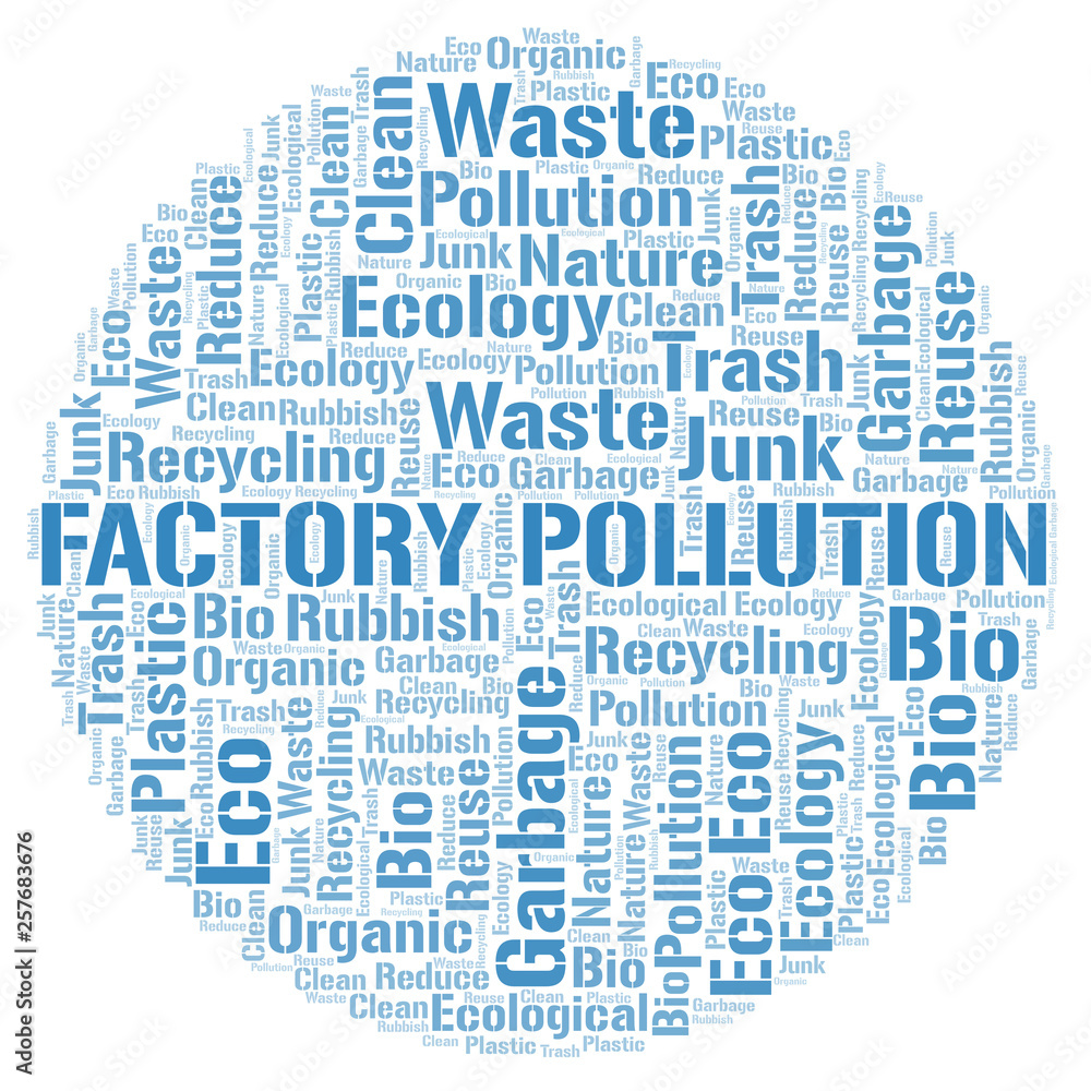 Factory Pollution word cloud. Factory Pollution word cloud.