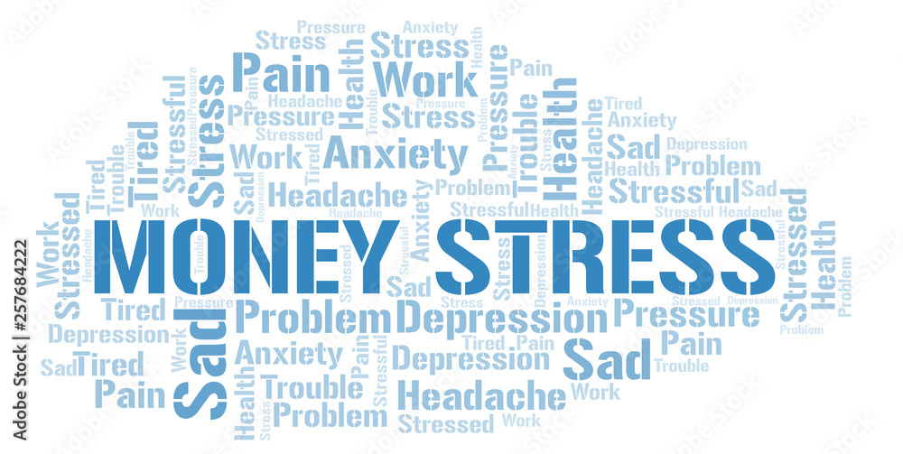 Money Stress word cloud. Money Stress word cloud.