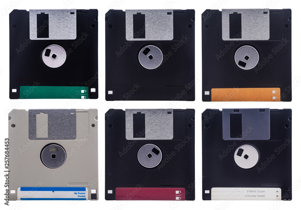 Obraz premium Floppy disc six color isolated