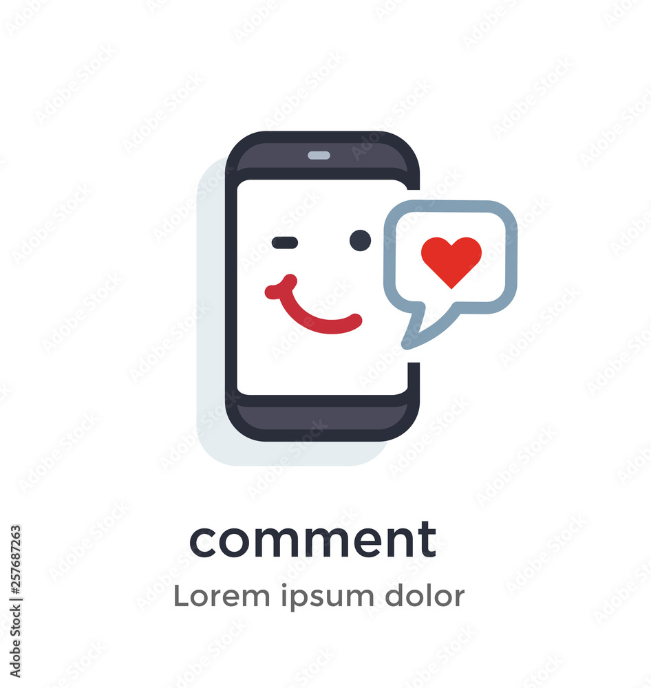 Emotion phone content, private, comment, like, love, heart illustration Icon. Emotion phone content, private, comment, like, love, heart illustration Icon.
