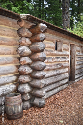 Astoria, Oregon. U.S.A.  October 22, 2017. Fort Clatsop National Park-replica of Lewis and Clark’s Expedition’s winter quarters Dec. 1805 to Mar. 1806.  photo