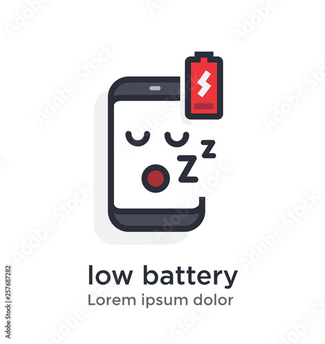 Emotion phone charging, low, wireless illustration Icon.