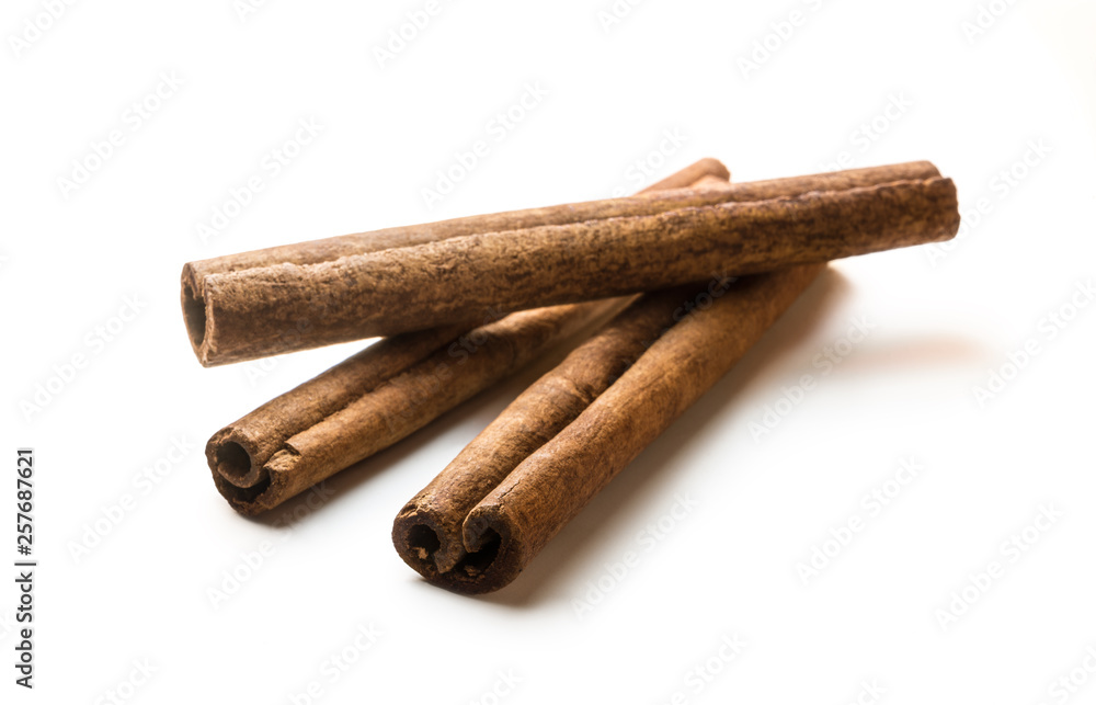 Cinnamon sticks isolated on white background Cinnamon sticks isolated on white background