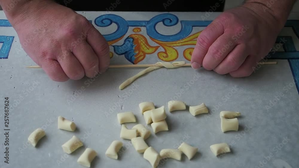 Making pasta by hand in Taormina, Siciliy, Italy Making pasta by hand in Taormina, Siciliy, Italy