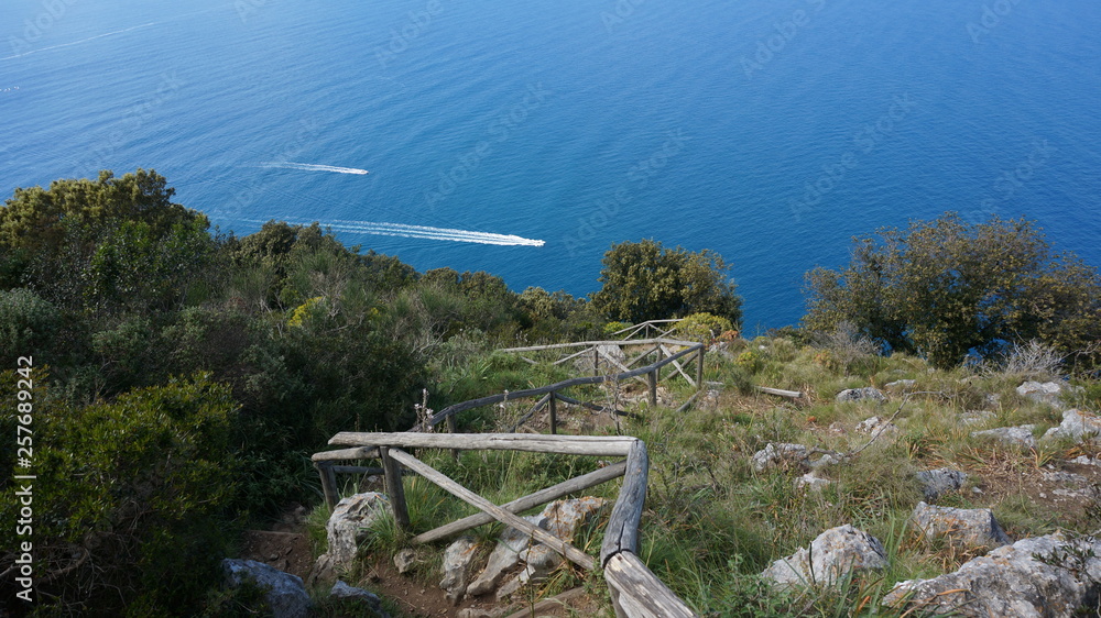 Fototapeta premium Hiking in capri, path, street, italy
