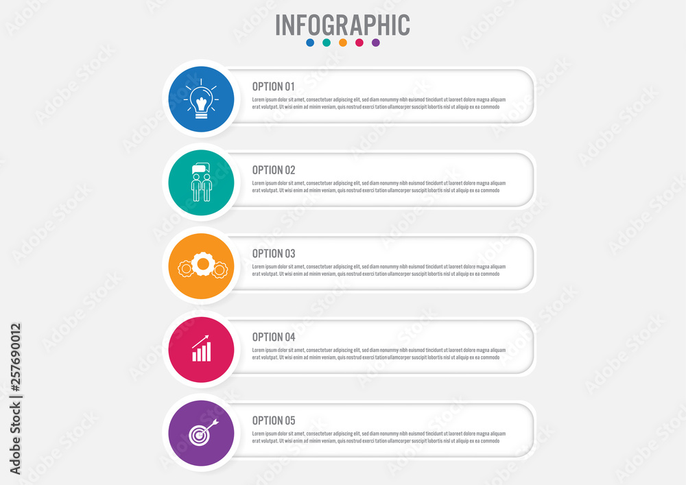 Business infographic labels template with 5 options.Creative concept for infographic.. Business infographic labels template with 5 options.Creative concept for infographic..