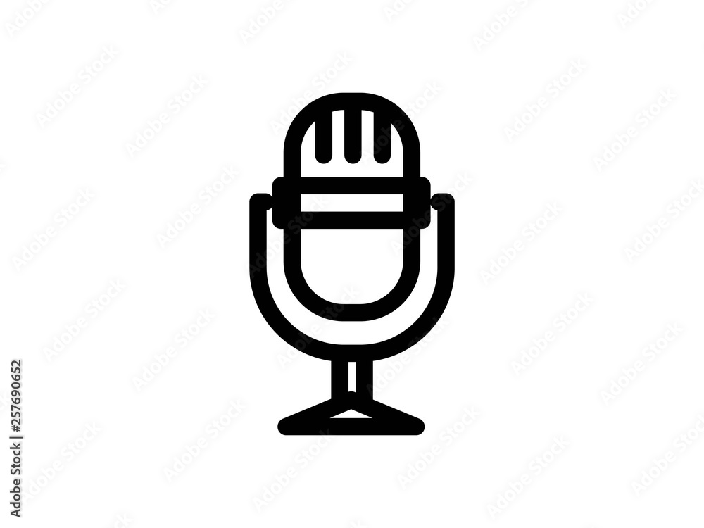 Obraz premium microphone outline vector icon