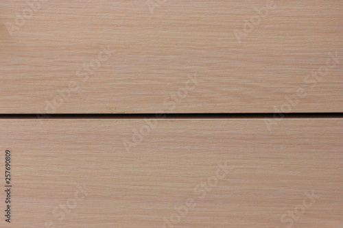 Wooden table texture background of natural light brown timber pattern. Double section wood surface of box drawers  empty desk panels with blank copy 