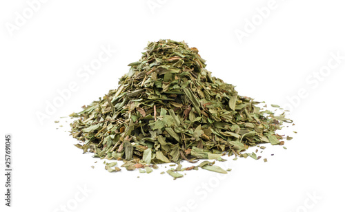 tarragon herb heap isolated on white background. front view