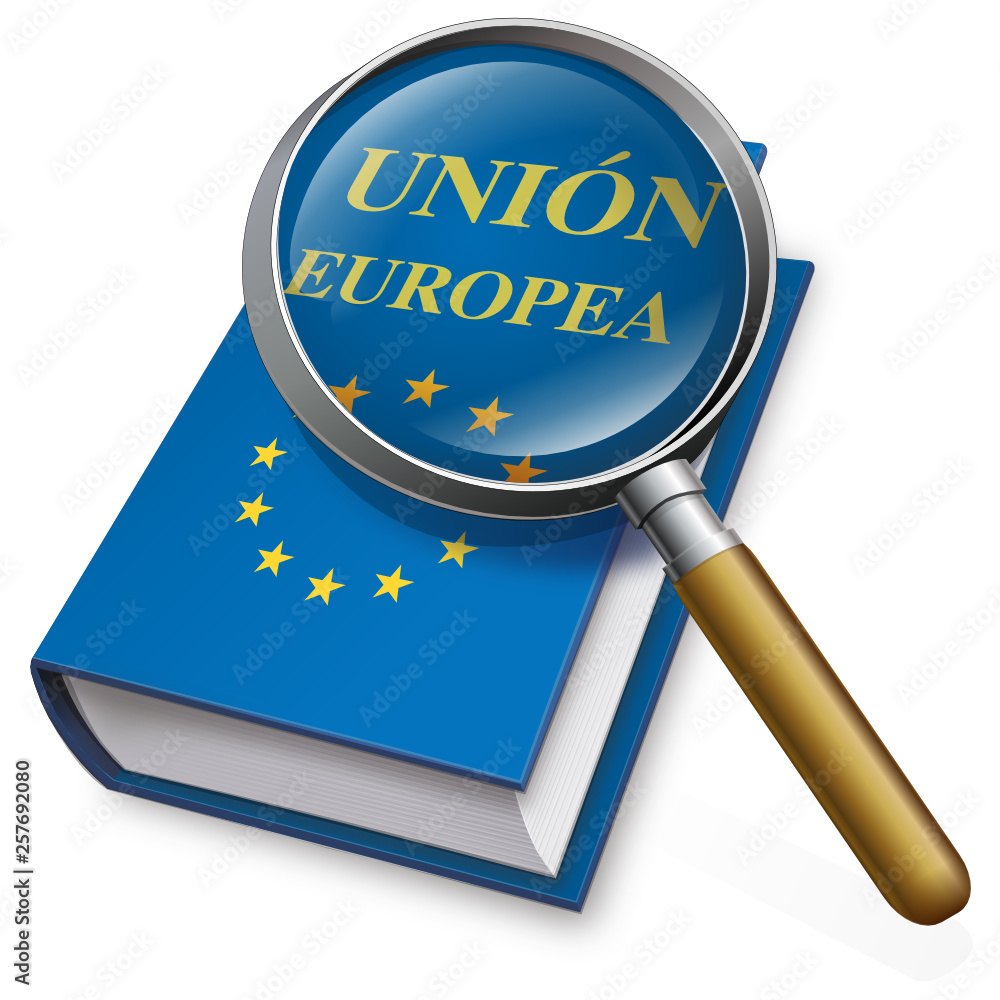 Réglementation Européenne à la loupe (Espagnol) Stock Vector Adobe Stock
