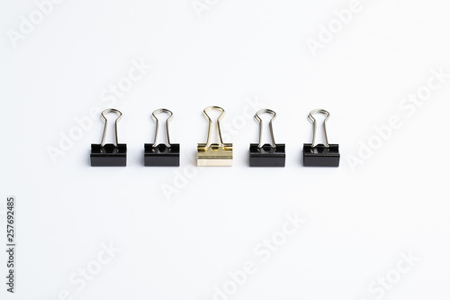 Line of Bulldog Clips with Gold