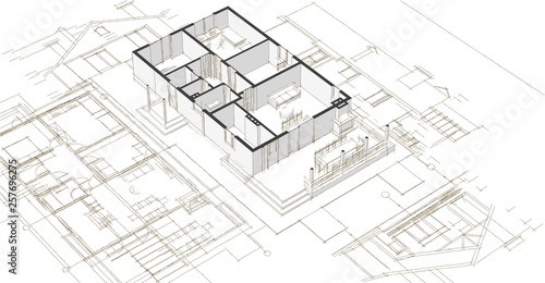 house, architectural project, sketch