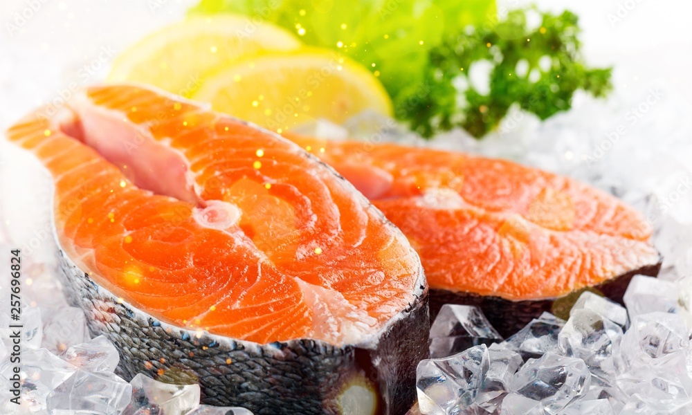 Fresh raw salmon on backgound Fresh raw salmon on backgound