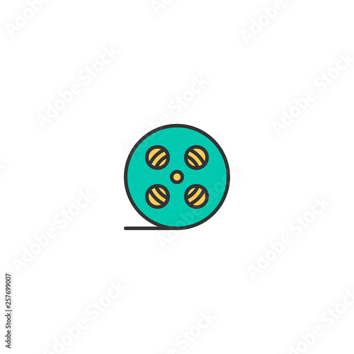 Film reel icon design. Photography and video icon vector design