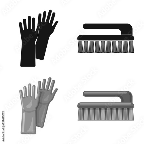 Isolated object of cleaning and service sign. Set of cleaning and household stock vector illustration.