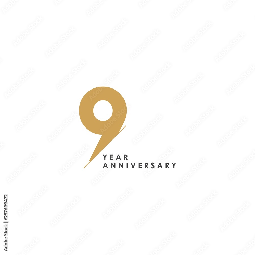 9 Year Anniversary Vector Template Design Illustration 9 Year Anniversary Vector Template Design Illustration