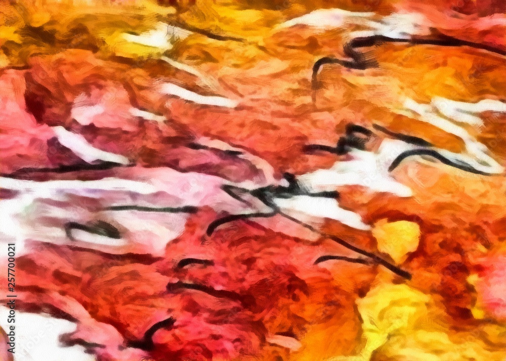 Abstraction painted in oil style. Colorful texture background. Multicolored wallpaper graphic design. Pattern for creating artwork and print. Crazy warm colors and cartoon effect. Fun psychedelic art. Abstraction painted in oil style. Colorful texture background. Multicolored wallpaper graphic design. Pattern for creating artwork and print. Crazy warm colors and cartoon effect. Fun psychedelic art.