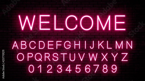 Vector neon letters of the English alphabet
