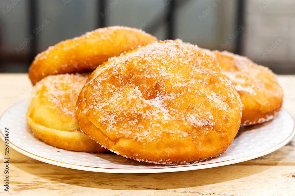 homemade apricot and sugar donut, algeria traditional sweet food 