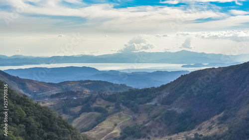  Costa Rica, panorama of the Nicoya bay, view from the Monteverde mountains 