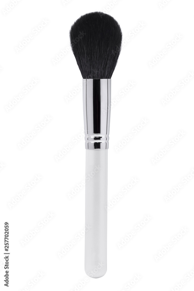 The brush for cosmetics is isolated on a white background. Concept of care of skin The brush for cosmetics is isolated on a white background. Concept of care of skin
