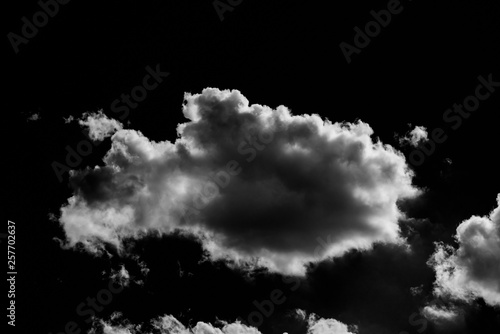 Black sky and clouds