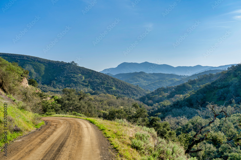Country Dirt Road in Hills 