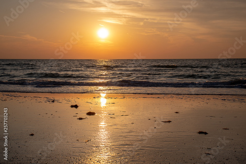 Sunset beach on the shores of paradise in Florida