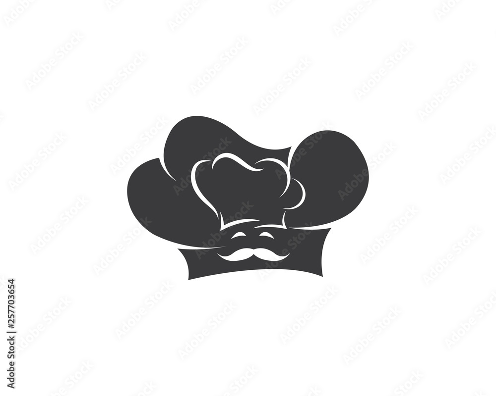 hat chef logo template vecto