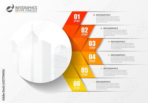 Infographic design template. Creative concept with 6 steps