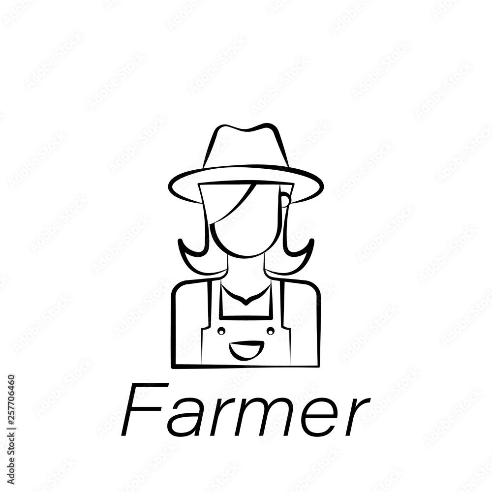 farmer hand draw icon. Element of farming illustration icons. Signs and symbols can be used for web, logo, mobile app, UI, UX