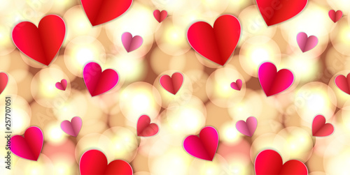 Vector Seamless Pattern, Abstract Background with Hearts.