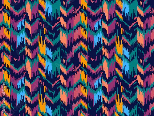 Ethnic seamless pattern. Tribal ethnic vector texture. Striped pattern in Aztec style. Ikat geometric folklore ornament. Ethnic motif for wrapping, wallpaper, fabric, textile, craft, embroider.