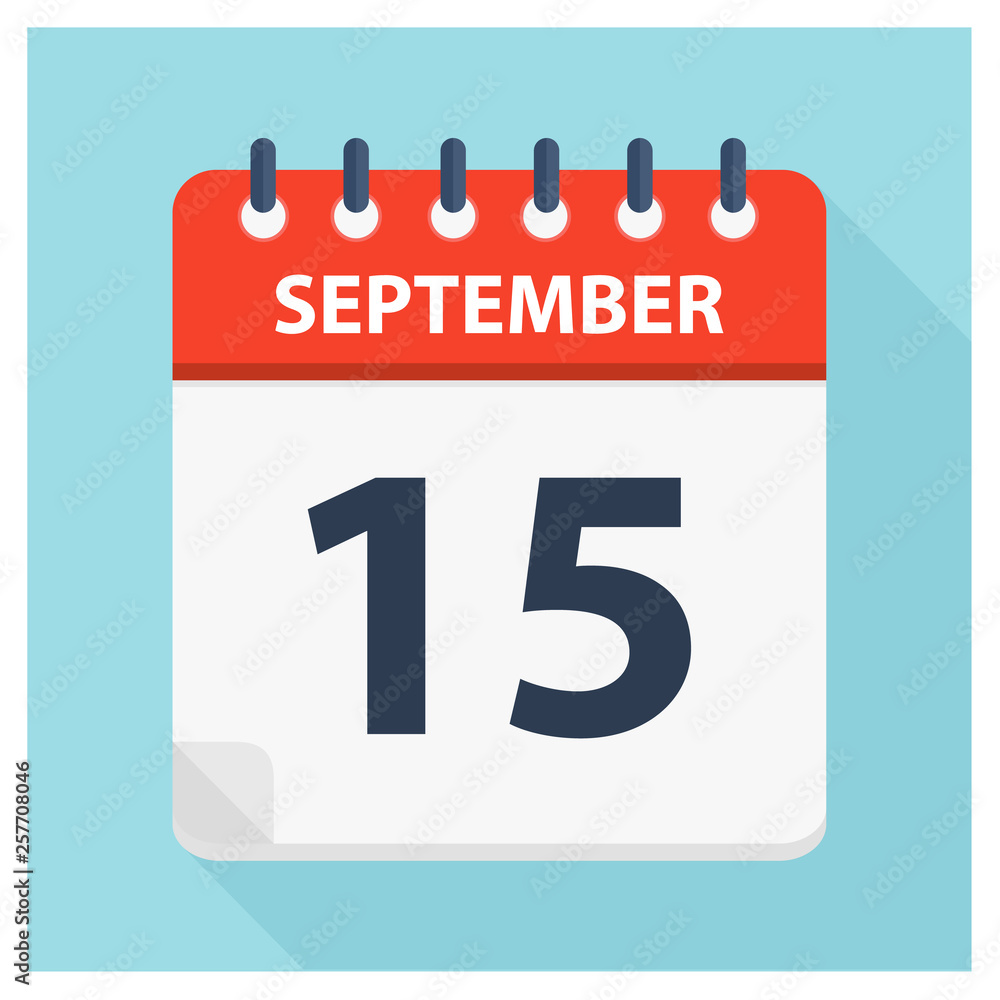 September 15 - Calendar Icon - Calendar design template September 15 - Calendar Icon - Calendar design template