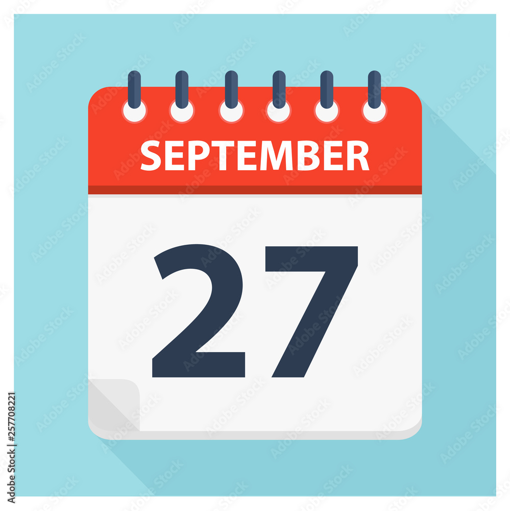 September 27 - Calendar Icon - Calendar design template September 27 - Calendar Icon - Calendar design template