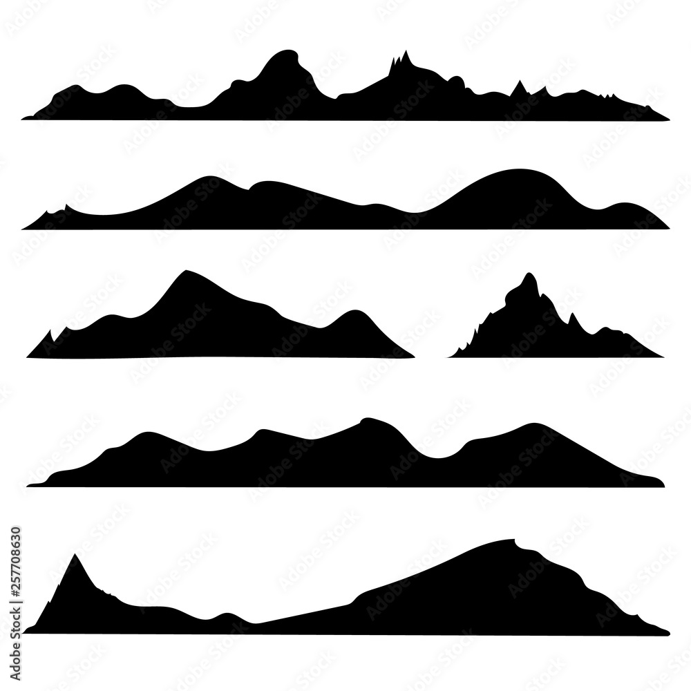 Naklejka czarno-biała góra