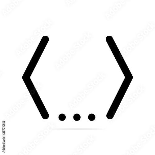 Array icon isolated code on clean background. Programming code concept drawing array code syntax icon in modern style. Vector illustration for your web site mobile logo app UI design.