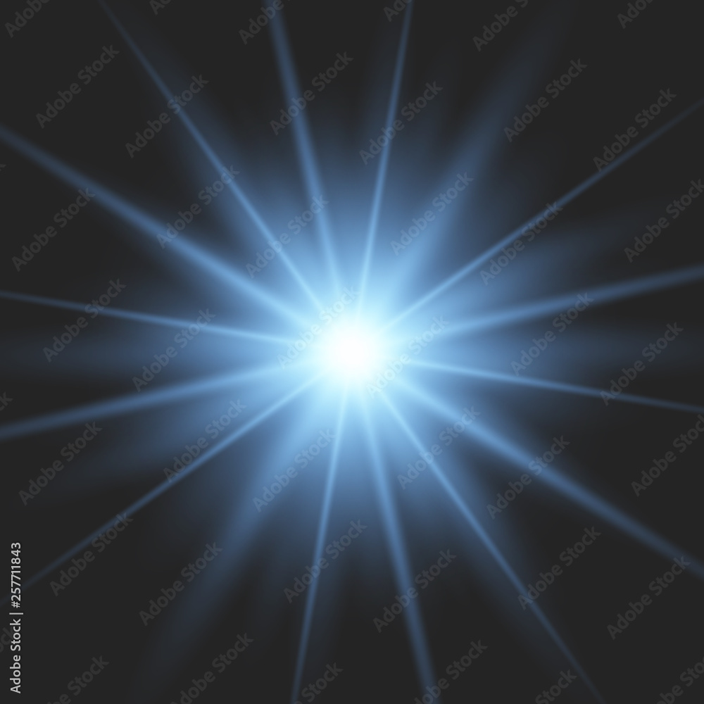 Obraz premium Niebieskie świecące światło