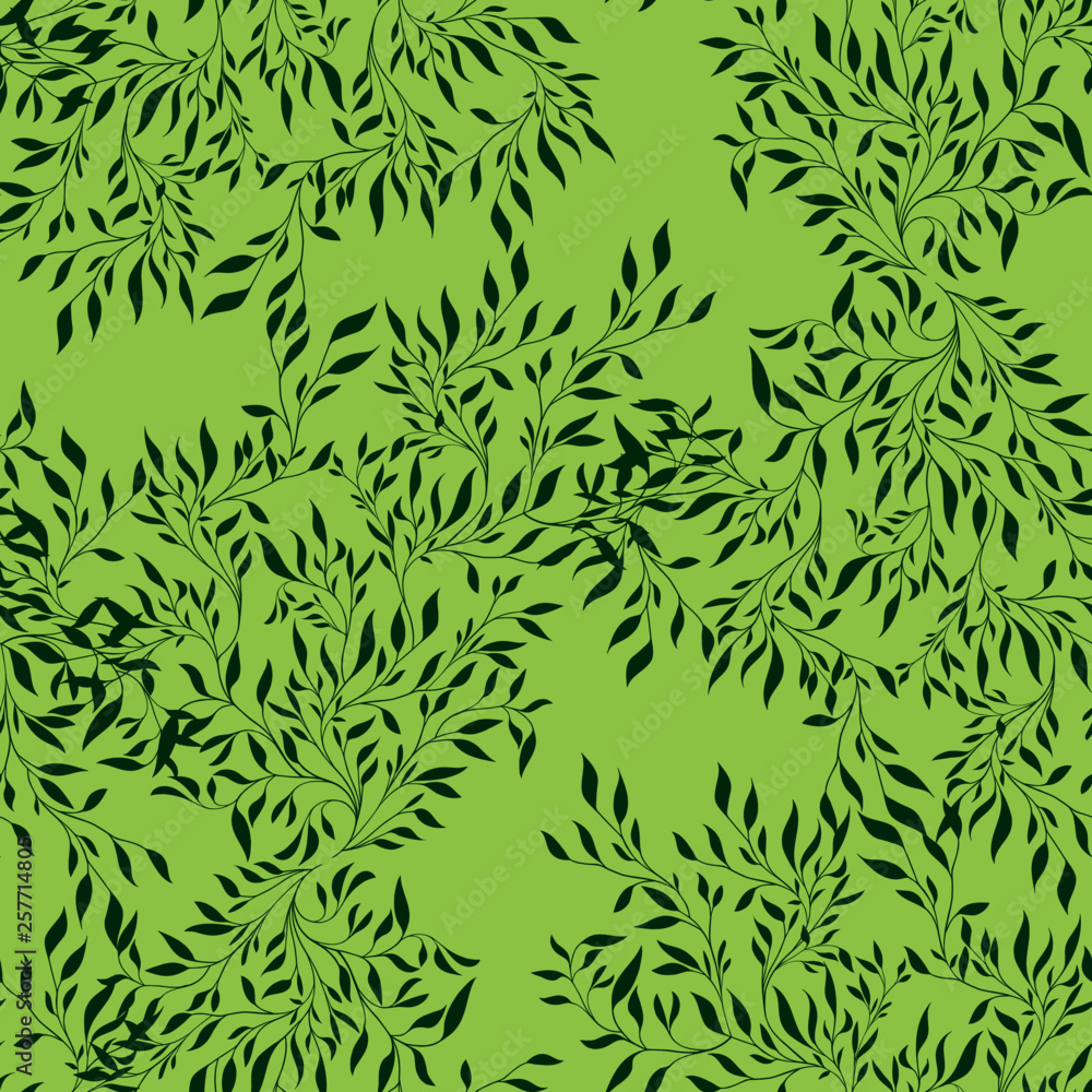 pattern botany green branches nature on a green background pattern botany green branches nature on a green background