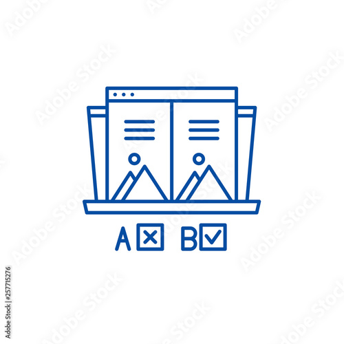 Ab test line concept icon. Ab test flat  vector website sign, outline symbol, illustration.