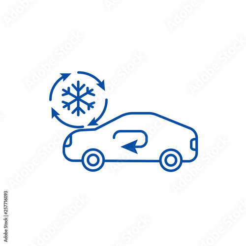 Air conditioning, car service line concept icon. Air conditioning, car service flat  vector website sign, outline symbol, illustration.