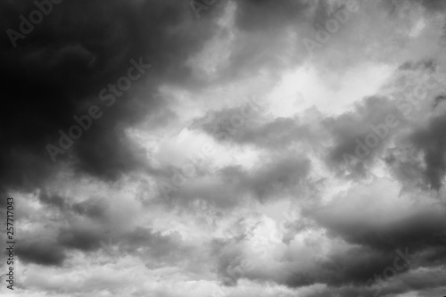 Dramatic dark stormy sky - black and white