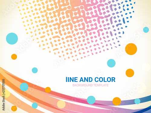 Vector abstract wavy lines and dots background