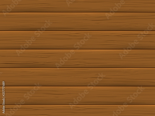 Wood texture, brown plank. Wooden background in cartoon style. Vector illustration.