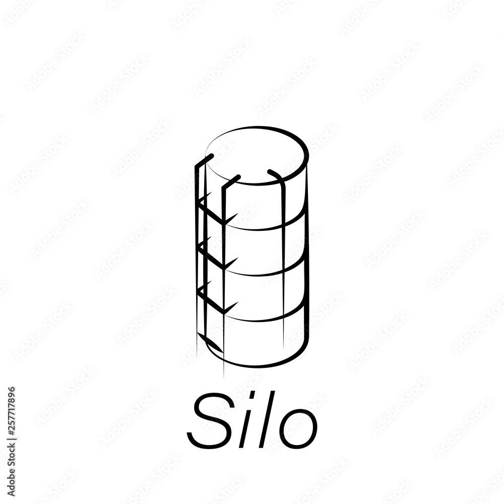 silo hand draw icon. Element of farming illustration icons. Signs and symbols can be used for web, logo, mobile app, UI, UX silo hand draw icon. Element of farming illustration icons. Signs and symbols can be used for web, logo, mobile app, UI, UX