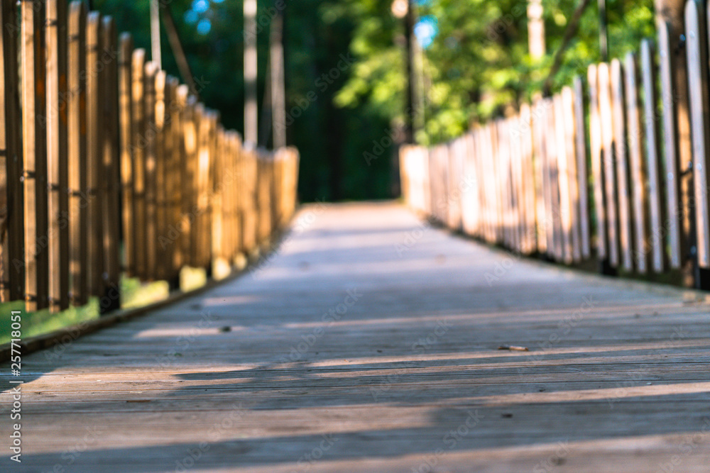 Colorful Photo of the Park on a Sunny Autumn day - Wooden Bridge in the Middle of it Colorful Photo of the Park on a Sunny Autumn day - Wooden Bridge in the Middle of it