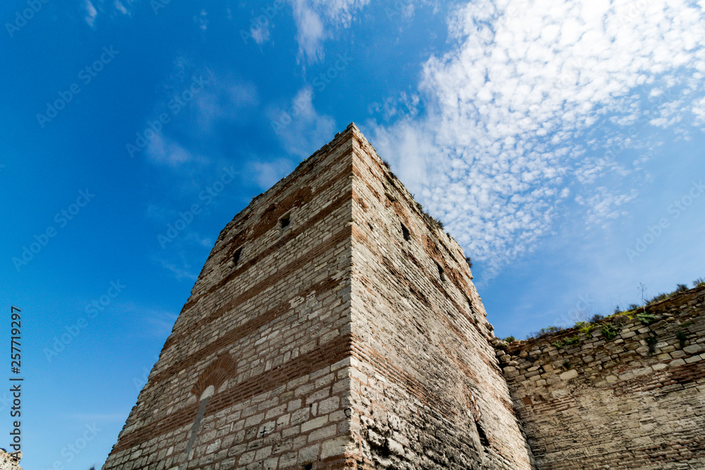 Tower of old istanbul walls