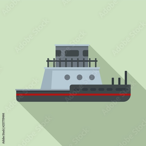 Tug boat icon. Flat illustration of tug boat vector icon for web design