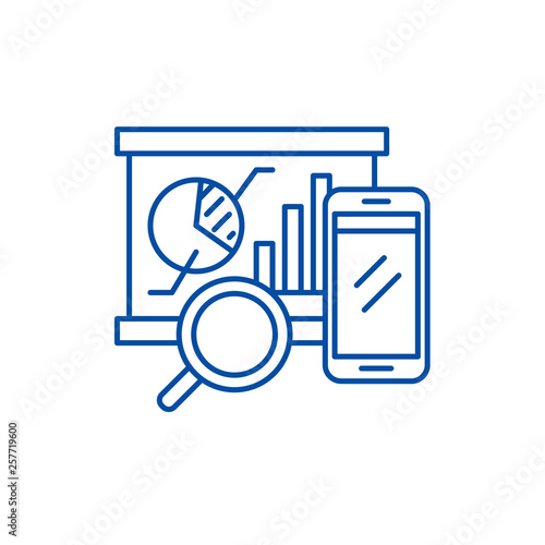 Balanced scorecard line concept icon. Balanced scorecard flat  vector website sign, outline symbol, illustration.